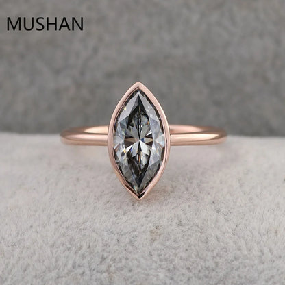 MUSHAN Luxury Custom 14K 18K Gold Rings Band Jewelry With Moissanite Diamond Lab Grown Gemstones Diamond Wedding Ring For Women