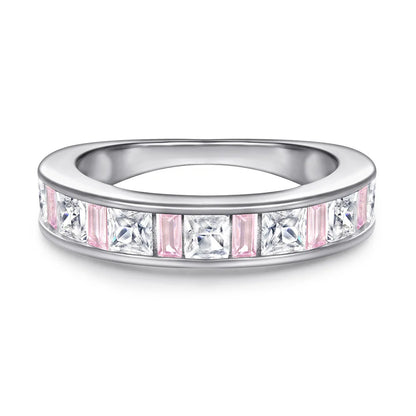 MuShan Jewelry 925 Sterling Silver Rings Bands Engagement Ring 7A Cubic Zirconia Romantic Rings Bands Rings Bands  Women Gift