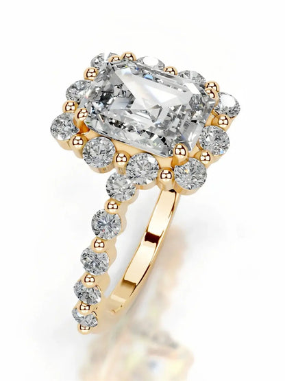 Anillo de plata de ley 925 de la marca MuShan, anillo de moissanita VVS para novia, chapado en oro de 18 quilates, joyería con patente MST