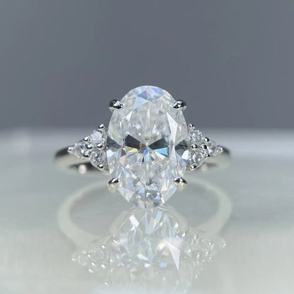 MUSHAN Luxury Jewelry 925 Sterling Silver Ring Band Women GRA Certificated Moissanite Diamond Emerald D Color Rings Fine Jewelry