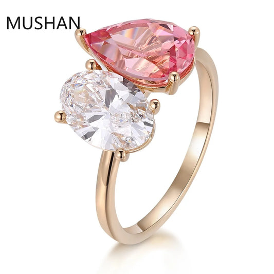 MUSHAN Luxury Custom 14K 18K Gold Rings Band Jewelry With Moissanite Diamond Lab Grown Gemstones Diamond Wedding Ring For Women
