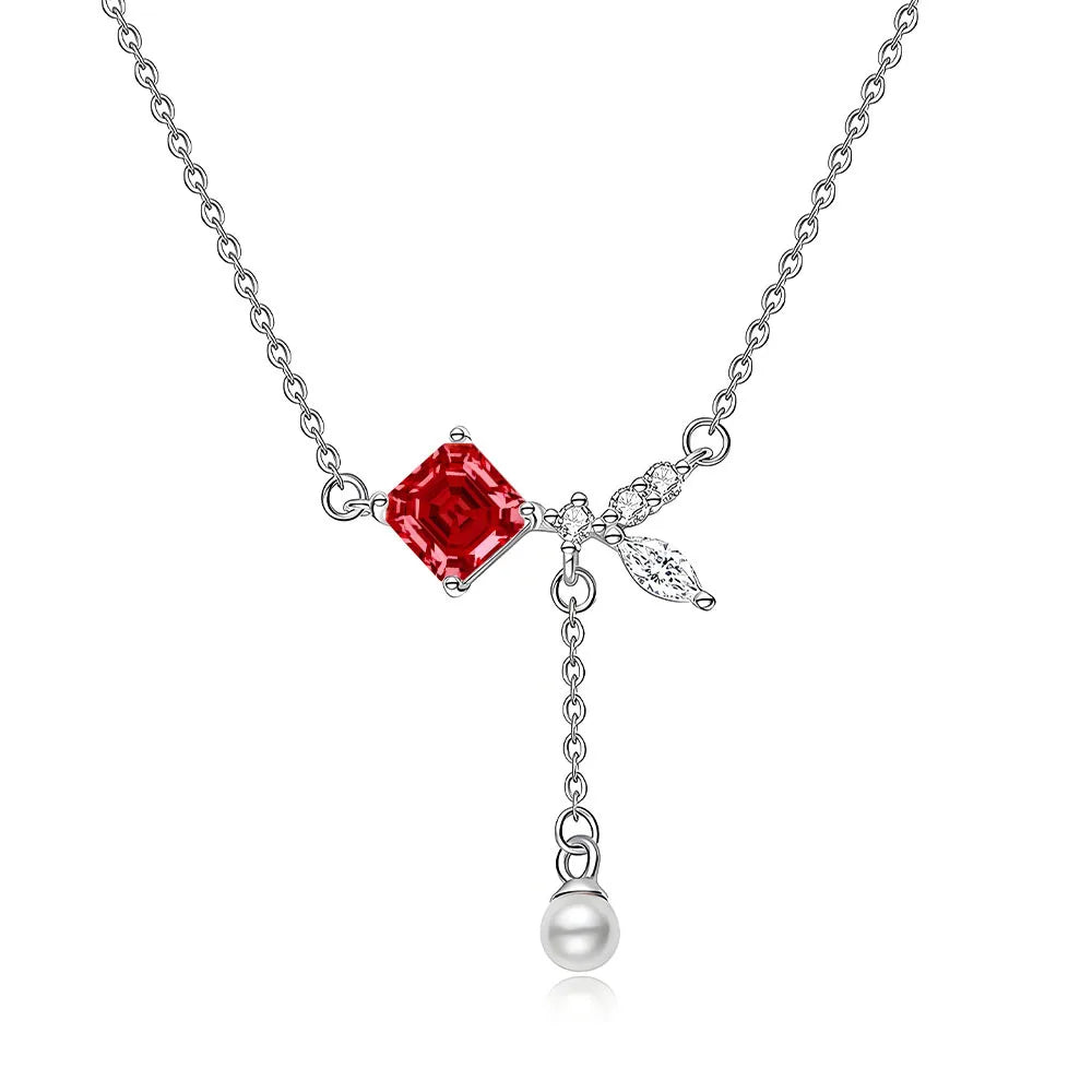MuShan Jewelry 925 Sterling Silver Necklace Pendant Chain HCD Gemstones Vintage Style Best Friend Gift Women Necklaces Jewelry