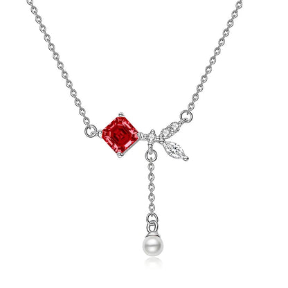 MuShan Jewelry 925 Sterling Silver Necklace Pendant Chain HCD Gemstones Vintage Style Best Friend Gift Women Necklaces Jewelry