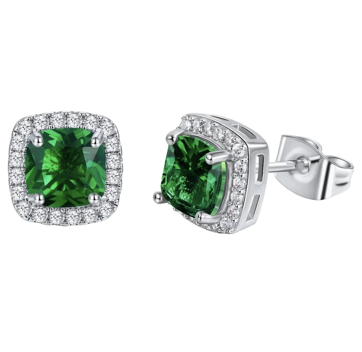 MS Luxury Jewelry 925 Sterling Silver Stud Earrings For Women Gemstones 7A Cubic Zirconia Ear Pin Earrings Stud Fine Jewelry