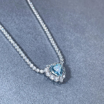MuShan Jewelry 925 Sterling Silver Necklace Pendant Chain HCD Gemstones Her Gift Statement Jewelry Women Necklaces Jewelry