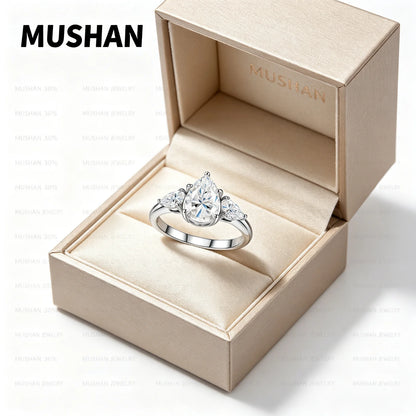 MUSHAN Custom Jewelry 925 Sterling Silver Ring Band for Women 4ct Lab Grown Gemstones Ruby Emerald Sapphire Rings Jewelry