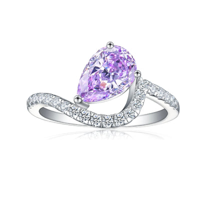 Anillo de compromiso de plata de ley 925 MuShan Jewelry con diamante de alto carbono, regalo de cumpleaños, regalo de San Valentín, anillos para mujer, joyería fina