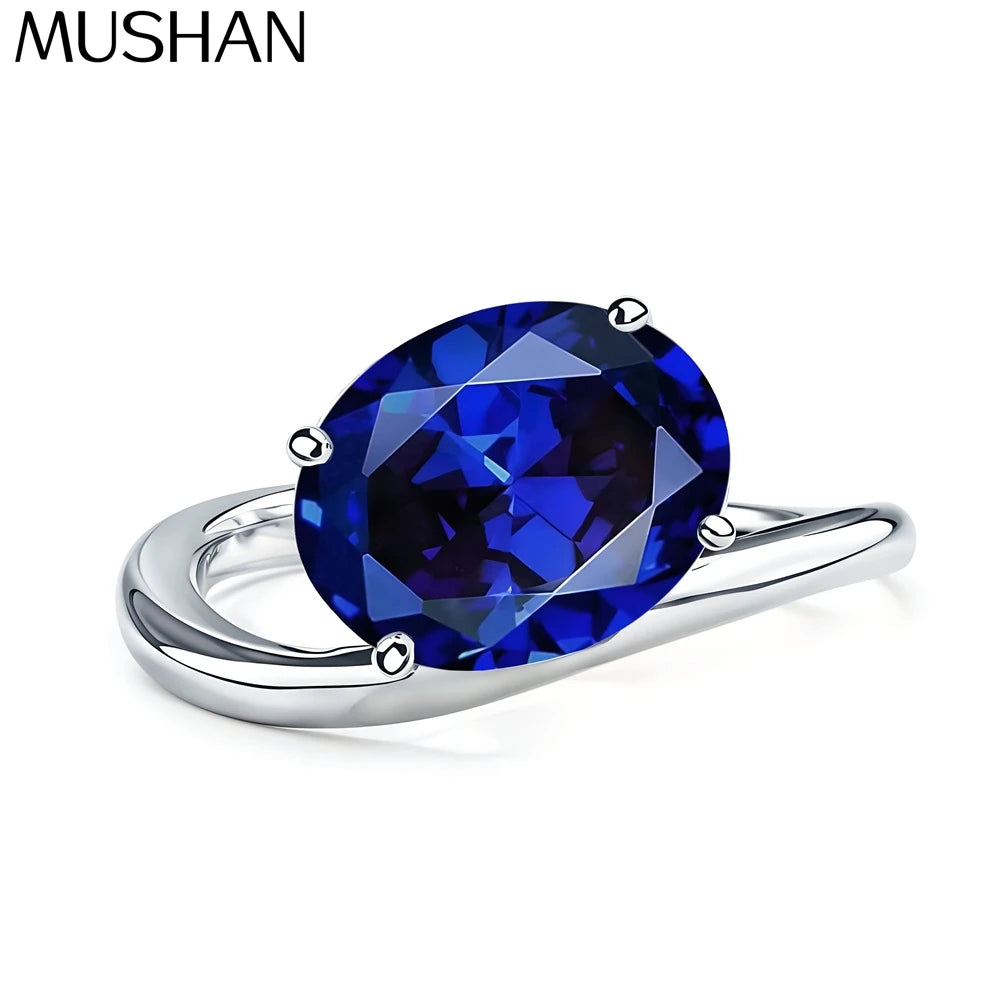 Bague de mariage MuShan Jewelry en argent sterling 925 avec diamant à haute teneur en carbone, cadeau de fiançailles pour femme, bijoux raffinés