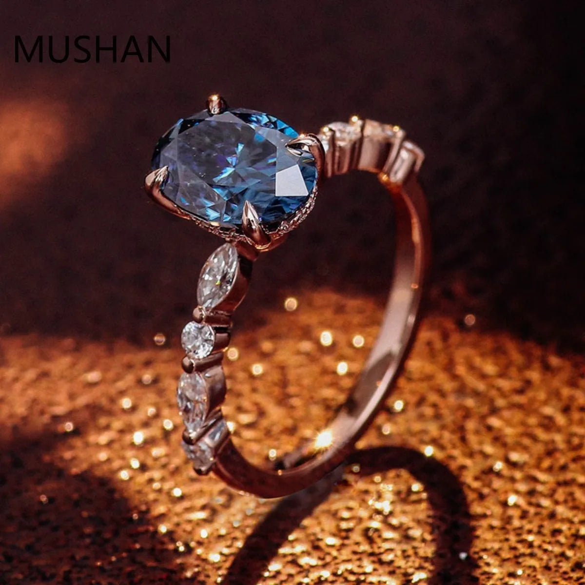 MUSHAN Luxury Custom 14K 18K Gold Rings Band Jewelry With Moissanite Diamond Lab Grown Gemstones Diamond Wedding Ring For Women