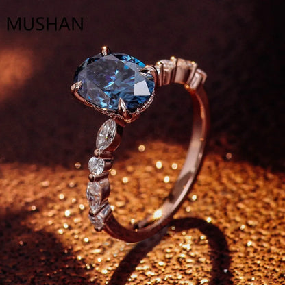 MUSHAN Luxury Custom 14K 18K Gold Rings Band Jewelry With Moissanite Diamond Lab Grown Gemstones Diamond Wedding Ring For Women