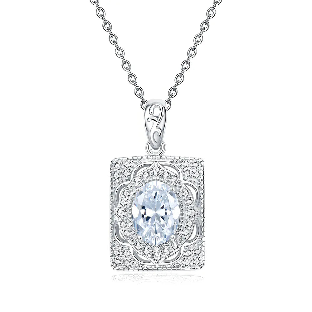 MuShan Jewelry 925 Sterling Silver Necklace Pendant Chain HCD Gemstones Birthday Gift Minimalist Style Women Necklaces Jewelry