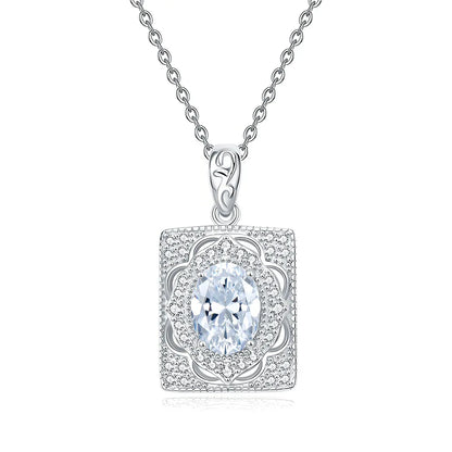 MuShan Jewelry 925 Sterling Silver Necklace Pendant Chain HCD Gemstones Birthday Gift Minimalist Style Women Necklaces Jewelry