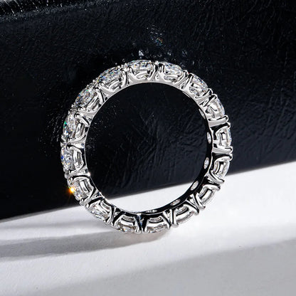 Bague de luxe en argent sterling 925 de la marque MuShan, sertie d'un diamant moissanite pour maman, plaquée or 18 carats, bague fine brevetée MST