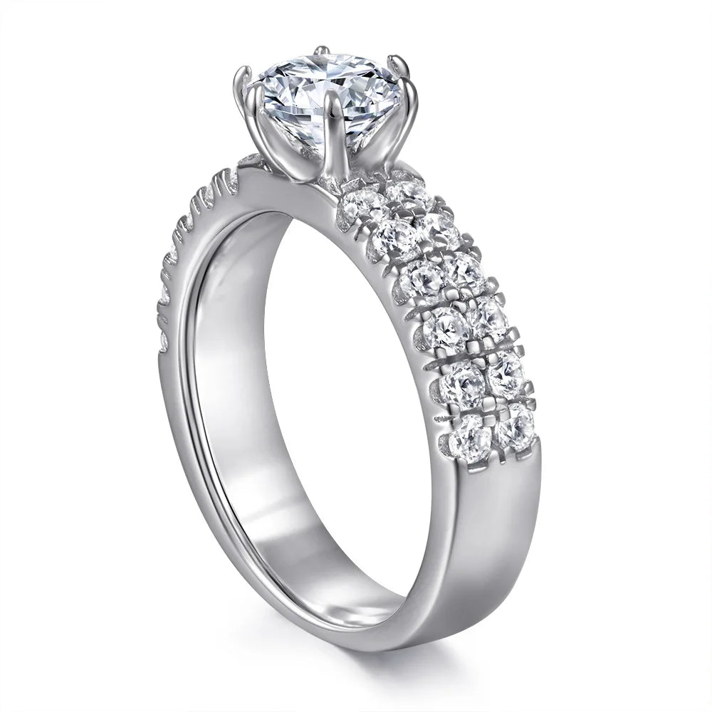 Anillo de plata de ley 925 marca MuShan con circonita cúbica 5A, sortija de compromiso estilo princesa para mujer, joyería fina bañada en rodio