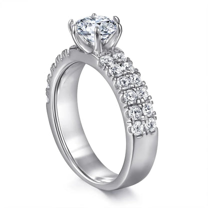 Anillo de plata de ley 925 marca MuShan con circonita cúbica 5A, sortija de compromiso estilo princesa para mujer, joyería fina bañada en rodio
