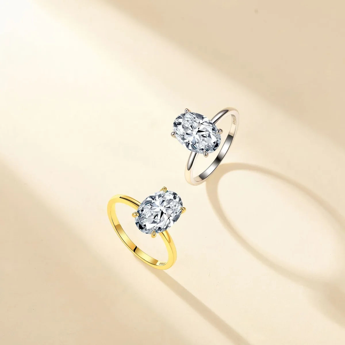 Anillo de banda de plata de ley 925 de MUSHAN Luxury Jewelry, anillo de compromiso de diamante moissanita con certificado GRA, color D, esmeralda, joyería fina para mujer