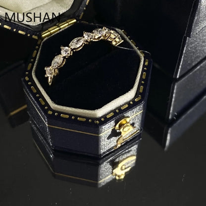 MUSHAN Luxury Custom 14K 18K Gold Rings Band Jewelry With Moissanite Diamond Lab Grown Gemstones Diamond Wedding Ring For Women