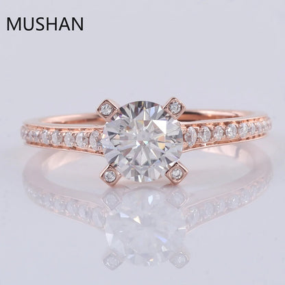 MUSHAN Luxury Custom 14K 18K Gold Rings Band Jewelry With Moissanite Diamond Lab Grown Gemstones Diamond Wedding Ring For Women