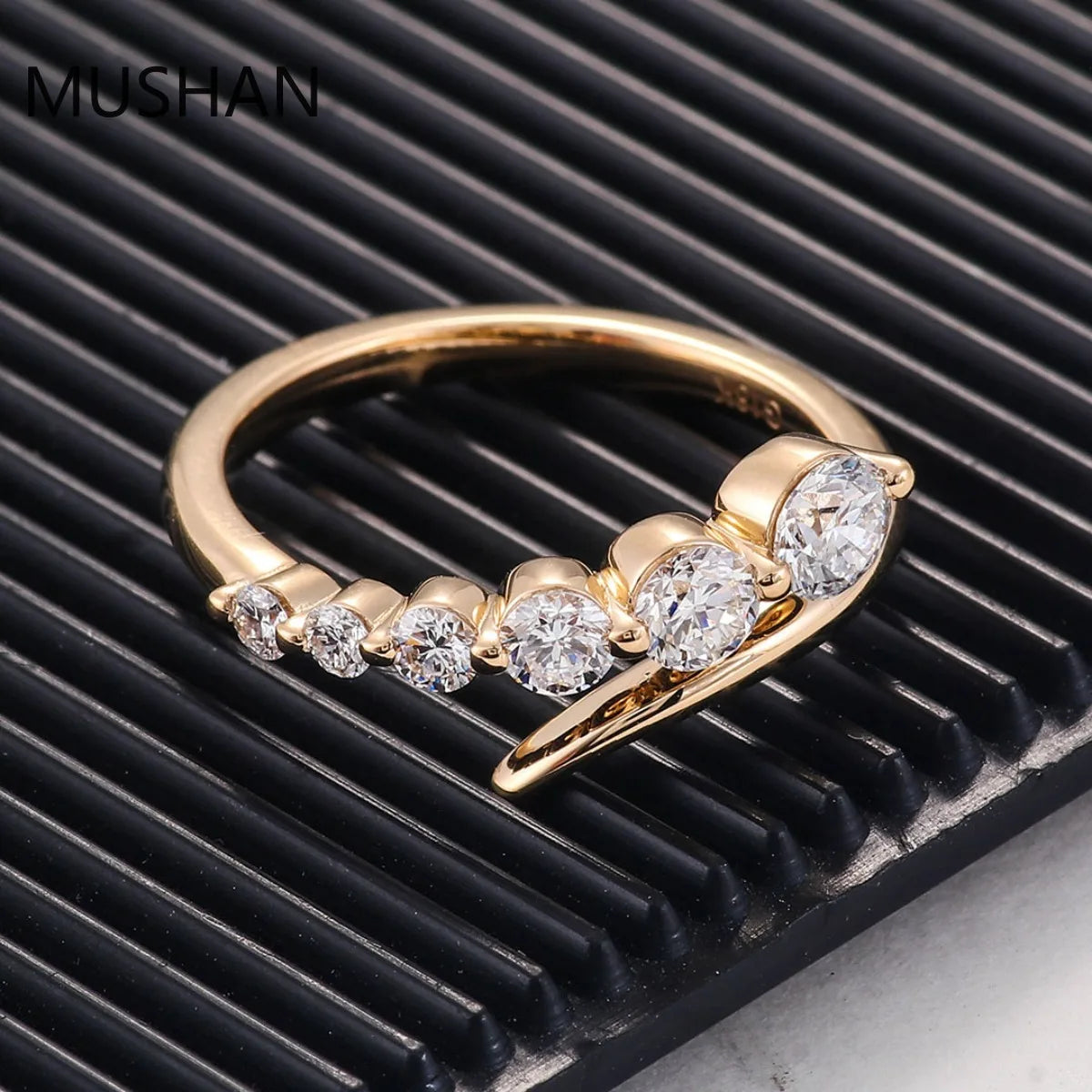 MUSHAN Luxury Custom 14K 18K Gold Rings Band Jewelry With Moissanite Diamond Lab Grown Gemstones Diamond Wedding Ring For Women