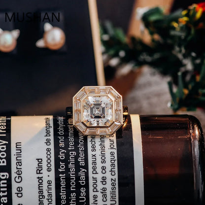 MUSHAN Luxury Custom 14K 18K Gold Rings Band Jewelry With Moissanite Diamond Lab Grown Gemstones Diamond Wedding Ring For Women