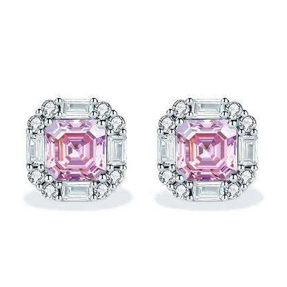 Pendientes de botón colgantes de plata de ley 925 de MuShan Jewelry con diamantes HCD, regalo para despedida de soltera, joyería elegante para mujer, joyería fina