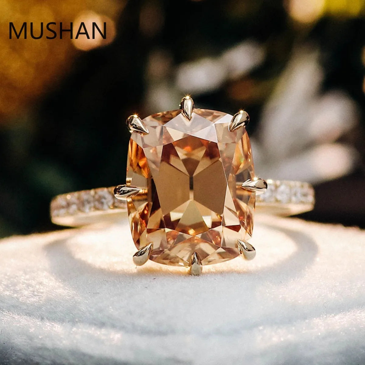 MUSHAN Luxury Custom 14K 18K Gold Rings Band Jewelry With Moissanite Diamond Lab Grown Gemstones Diamond Wedding Ring For Women