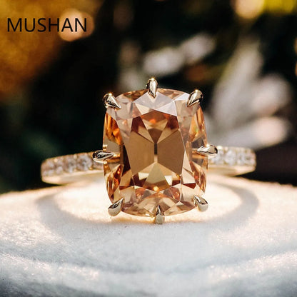 MUSHAN Luxury Custom 14K 18K Gold Rings Band Jewelry With Moissanite Diamond Lab Grown Gemstones Diamond Wedding Ring For Women