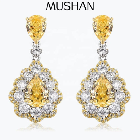 MuShan Jewelry 925 Sterling Silver Earring HCD Gemstones Fine 5A CZ Gemstones Brilliant 925 Sterling Silver Earrings Accessories