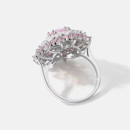 MUSHAN Custom Jewelry 925 Sterling Silver Ring Bands For Women High Carbon Pink Diamond Gemstones s925 Rings Fine Jewelry
