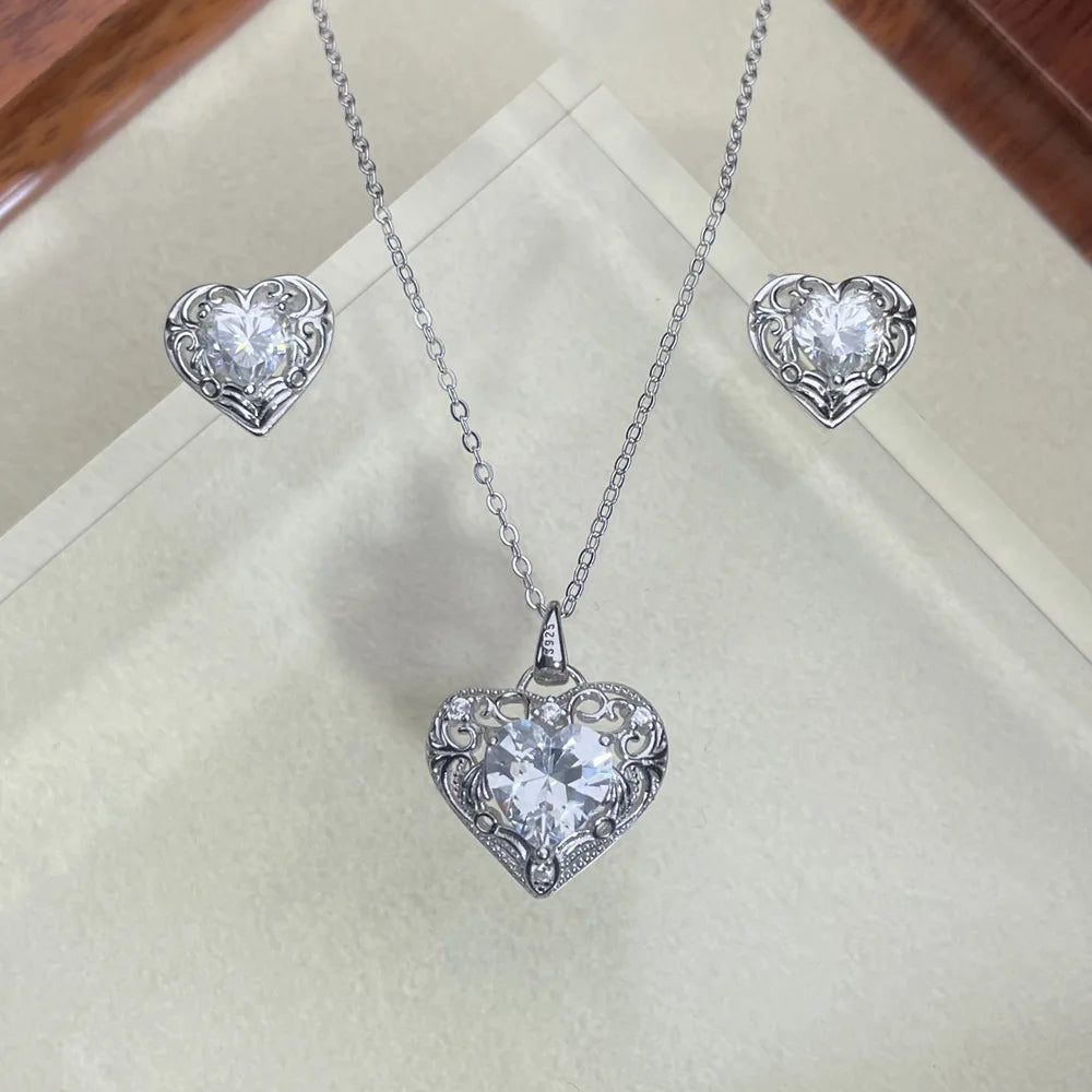 MuShan Designer Jewelry 925 Sterling Silver 24IN Necklace 2CT Moissanite Party Chic for Fiancee 18K Rose Gold Plated MST Patent