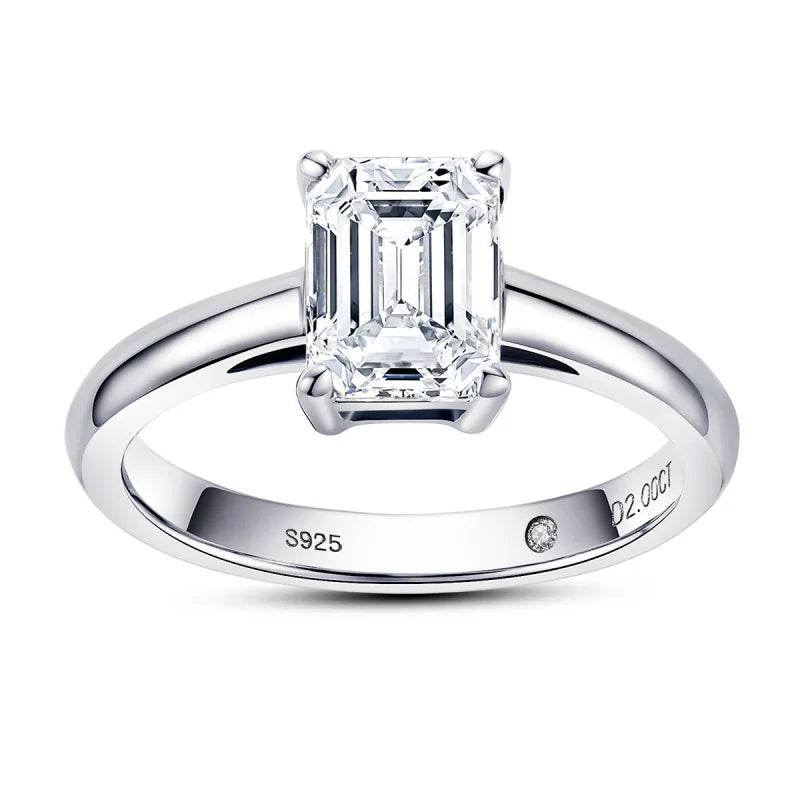 Anillo de plata de ley 925 marca MuShan, anillo de moissanita deslumbrante para mujer, chapado en oro auténtico de 18 quilates, joyería fina con patente MST