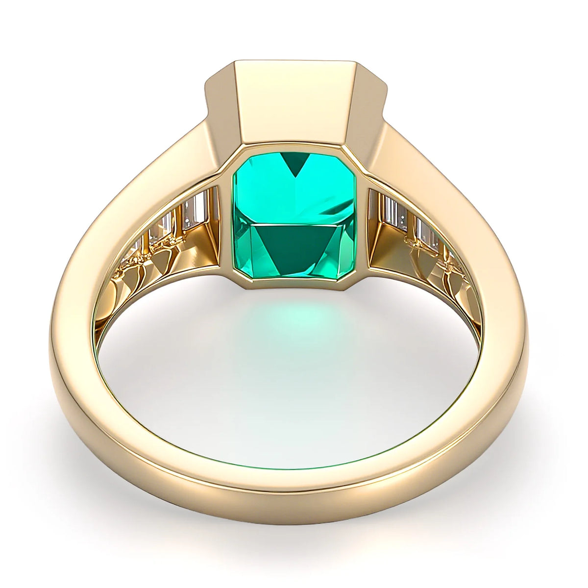 MUSHAN Bespoke Jewelry 3ct Lab Grown Ruby Emerald Ring Band 10K 14K 18K Gold Jewelry Sapphire Rings For Women Wedding Jewelry