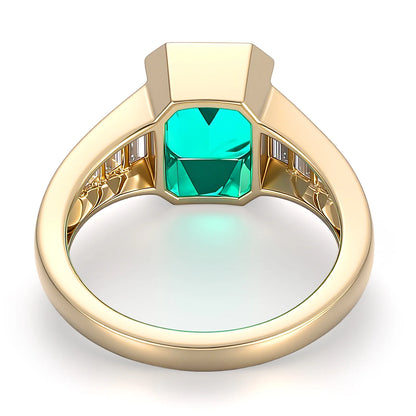 MUSHAN Bespoke Jewelry 3ct Lab Grown Ruby Emerald Ring Band 10K 14K 18K Gold Jewelry Sapphire Rings For Women Wedding Jewelry