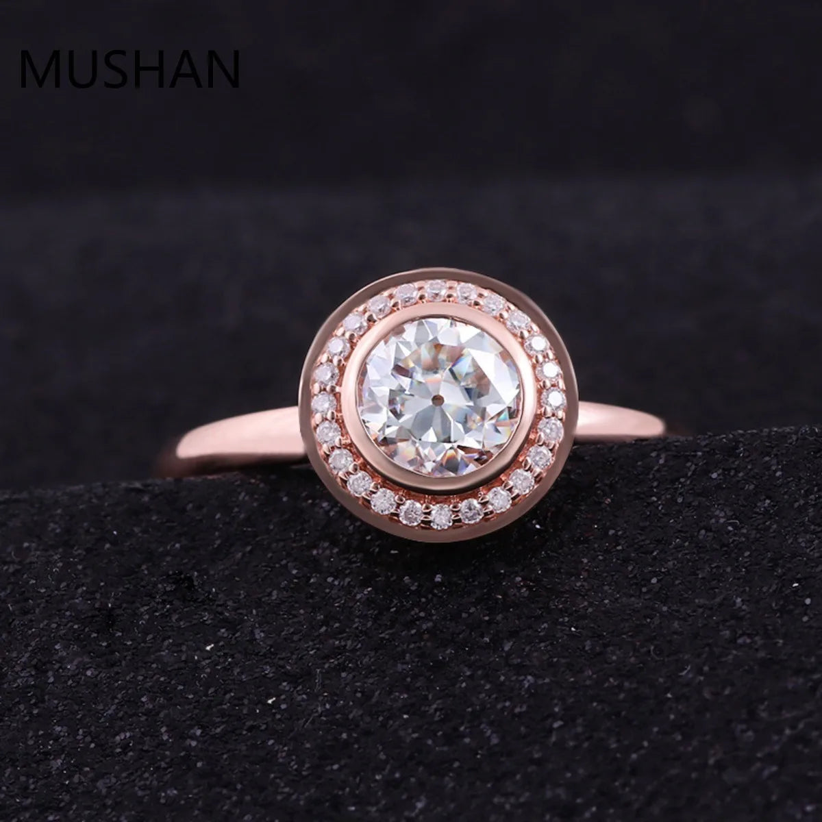 MUSHAN Luxury Custom 14K 18K Gold Rings Band Jewelry With Moissanite Diamond Lab Grown Gemstones Diamond Wedding Ring For Women