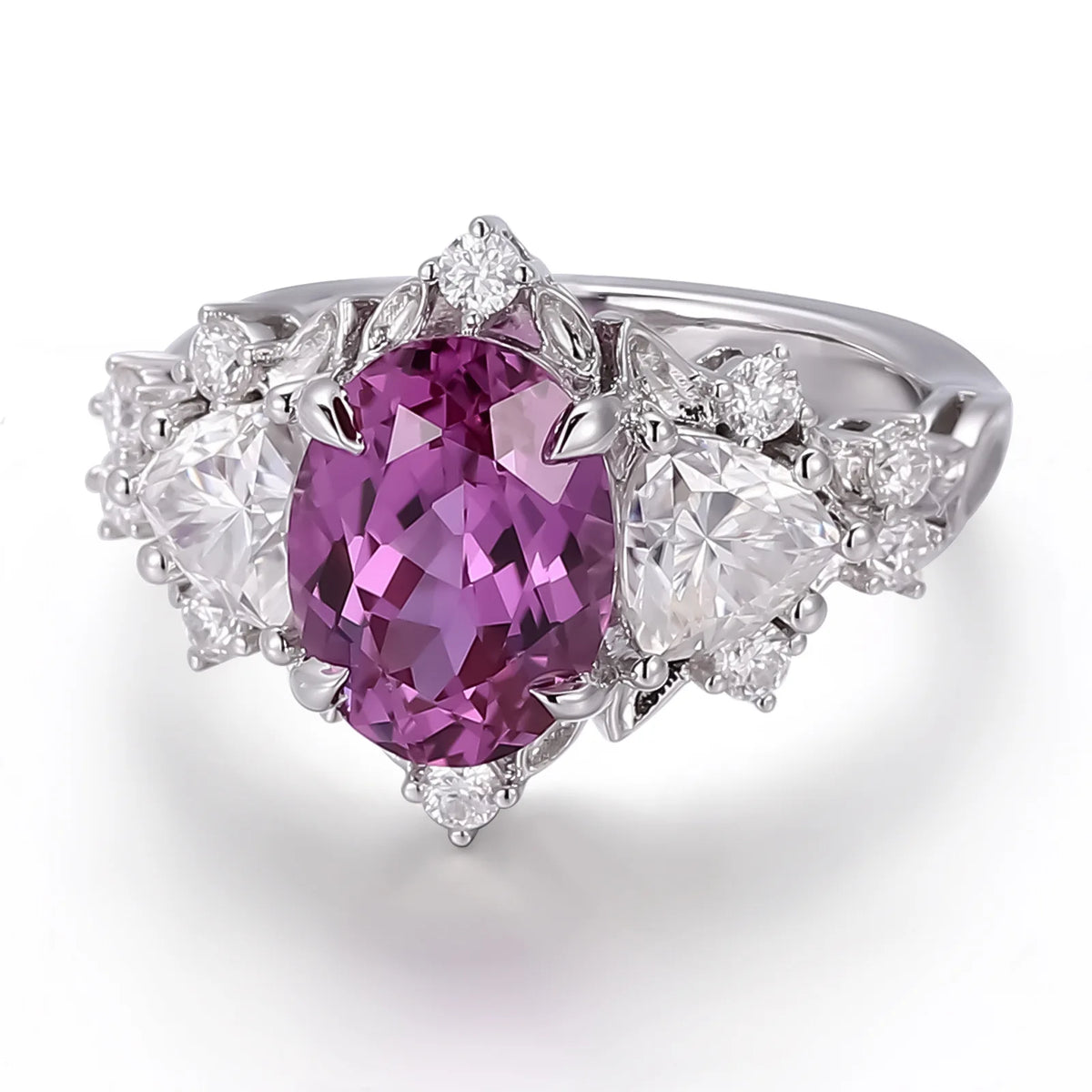 MUSHAN Custom Jewelry 10k 14k 18k Gold Platinum PT950 925 Silver Ring Lab Grown Dark Purple Stone Women 18K Gold Rings Jewelry