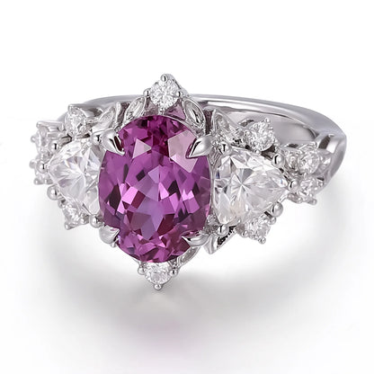 MUSHAN Custom Jewelry 10k 14k 18k Gold Platinum PT950 925 Silver Ring Lab Grown Dark Purple Stone Women 18K Gold Rings Jewelry