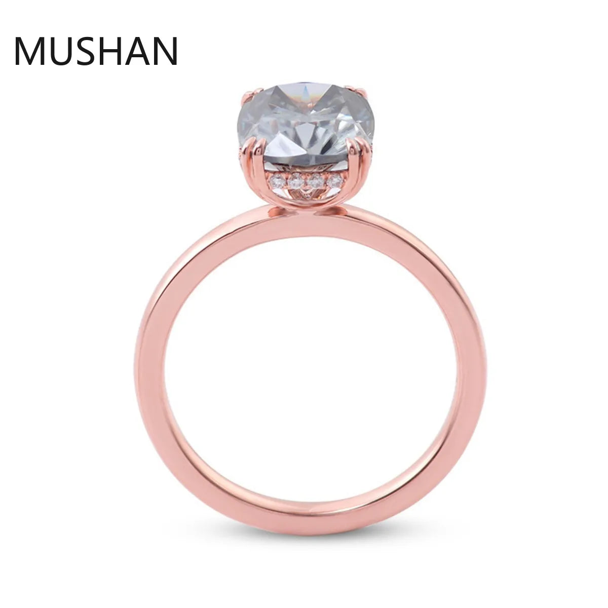 MUSHAN Luxury Custom 14K 18K Gold Rings Band Jewelry With Moissanite Diamond Lab Grown Gemstones Diamond Wedding Ring For Women