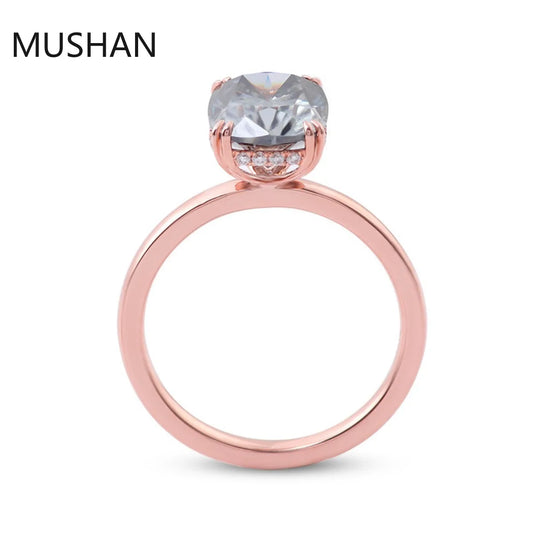 MUSHAN Luxury Custom 14K 18K Gold Rings Band Jewelry With Moissanite Diamond Lab Grown Gemstones Diamond Wedding Ring For Women