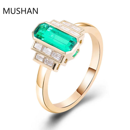 MUSHAN Luxury Custom 14K 18K Gold Rings Band Jewelry With Moissanite Diamond Lab Grown Gemstones Diamond Wedding Ring For Women