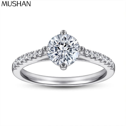 MuShan Jewelry 925 Sterling Silver Rings Bands Engagement Ring 7A Cubic Zirconia  Women Timeless Anniversary  Women Gift