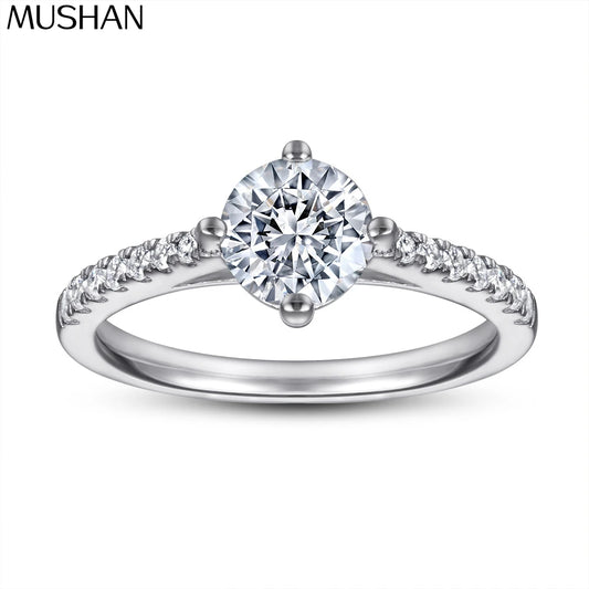 MuShan Jewelry 925 Sterling Silver Rings Bands Engagement Ring 7A Cubic Zirconia  Women Timeless Anniversary  Women Gift