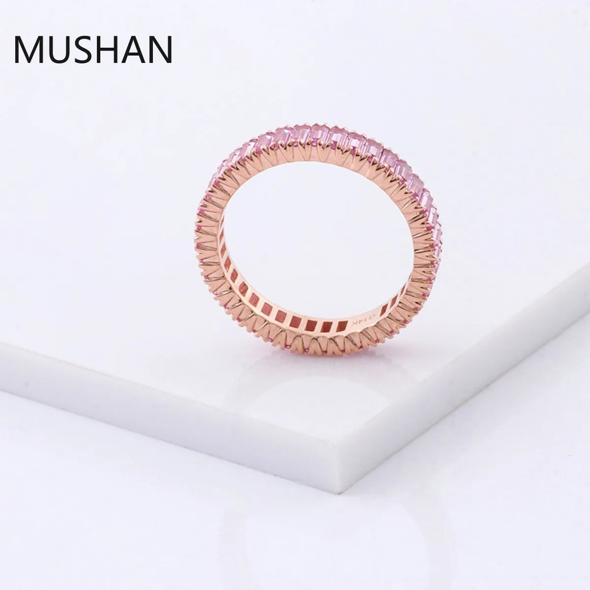 MUSHAN Luxury Custom 14K 18K Gold Rings Band Jewelry With Moissanite Diamond Lab Grown Gemstones Diamond Wedding Ring For Women