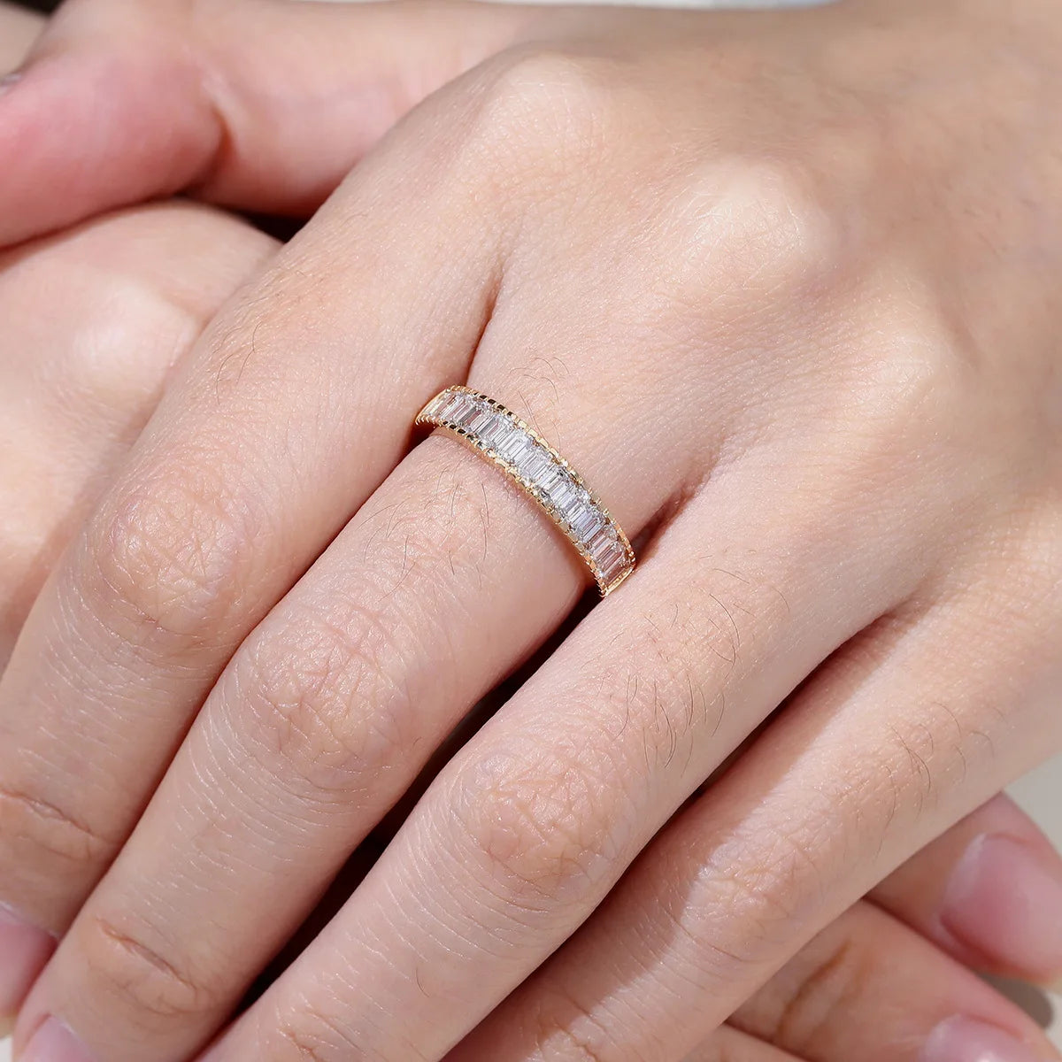 MUSHAN Custom Jewelry 10k 14k 18k Platinum PT950 s925 Silver Ring Band Lab Grown Diamond Ring for Women Platinum Gold Jewelry
