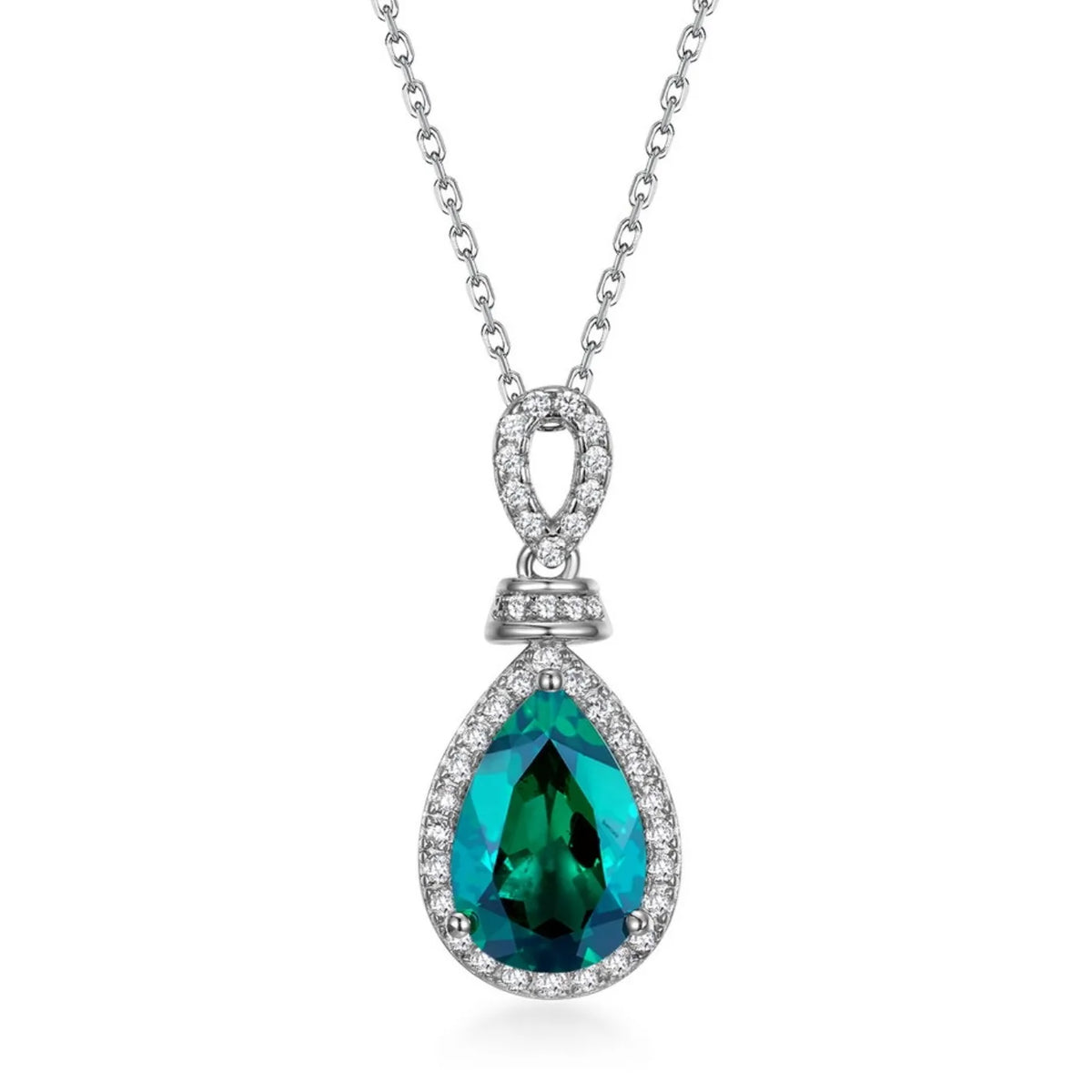 MUSHAN Luxury Jewelry 925 Sterling Silver Chain Pendant Necklace Lab Grown Emerald Ruby Gemstones Necklaces Pendants GRC Jewelry