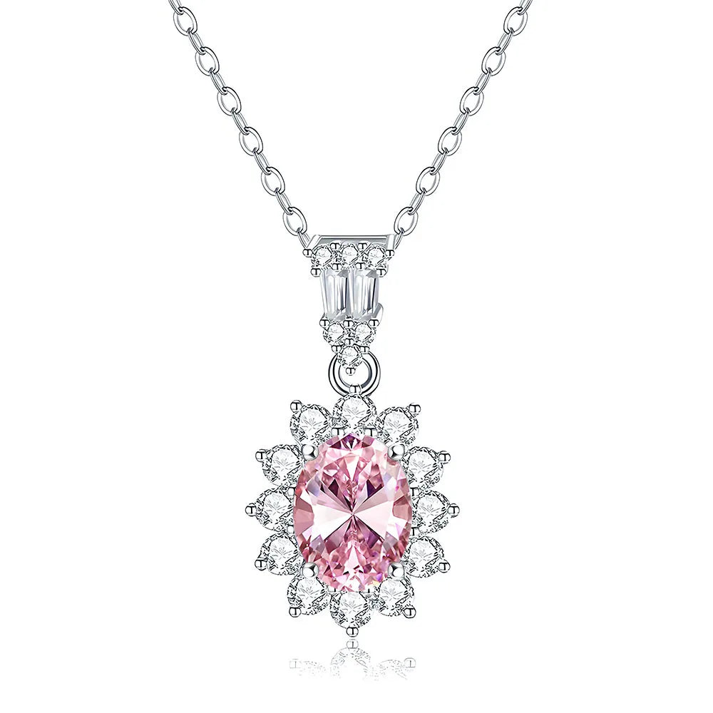 MuShan Jewelry 925 Sterling Silver Necklace Pendant Chain HCD Diamonds Engagement Party Romantic Style Women Necklaces Jewelry