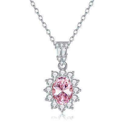 MuShan Jewelry 925 Sterling Silver Necklace Pendant Chain HCD Diamonds Engagement Party Romantic Style Women Necklaces Jewelry
