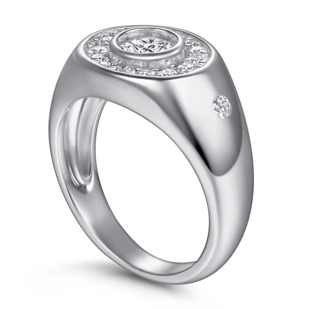 MuShan Jewelry 925 Sterling Silver Rings Bands Rings Bands Ring 7A Cubic Zirconia Valentine Engagement Anniversary  Women Gift