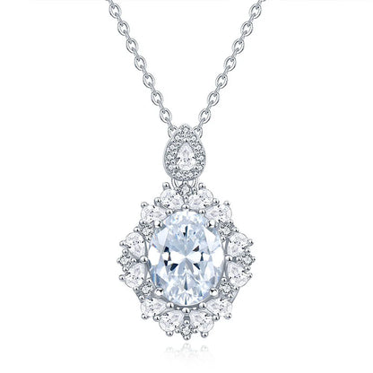 MuShan Jewelry 925 Sterling Silver Necklace Pendant Chain HCD Diamonds Bridal Shower Bachelorette Gift Women Necklaces Jewelry