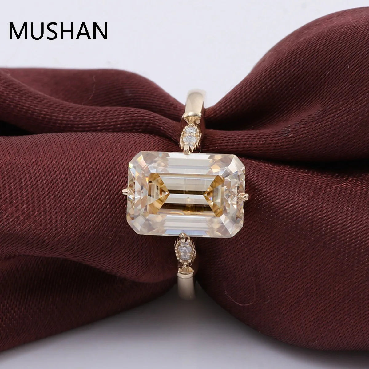 MUSHAN Luxury Custom 14K 18K Gold Rings Band Jewelry With Moissanite Diamond Lab Grown Gemstones Diamond Wedding Ring For Women