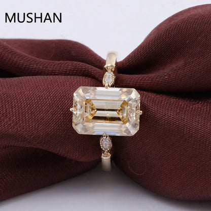 MUSHAN Luxury Custom 14K 18K Gold Rings Band Jewelry With Moissanite Diamond Lab Grown Gemstones Diamond Wedding Ring For Women